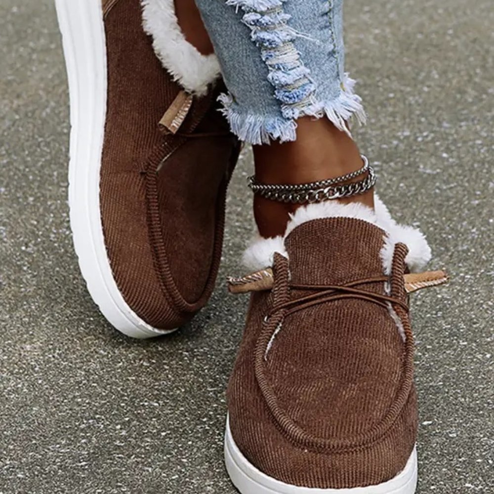 Fluffy Flat Slip On Shoes Booties - Picture 2 of 4